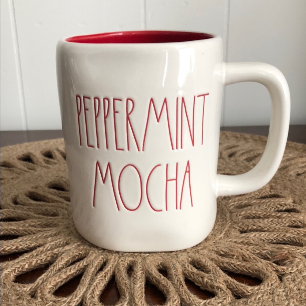 Rae Dunn White and Red Peppermint Mocha Mug